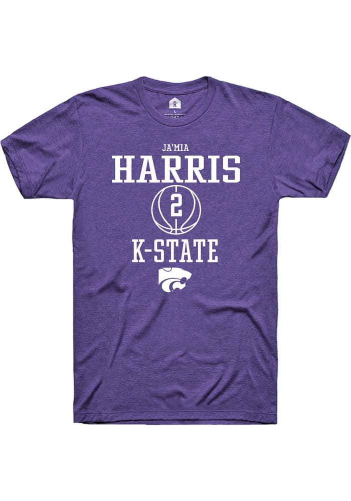 Jamia Harris K-State Wildcats Purple Rally NIL Sport Icon Short Sleeve T Shirt