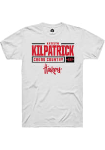 Katelyn Kilpatrick White Nebraska Cornhuskers NIL Stacked Box Short Sleeve T Shirt