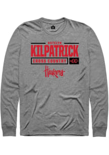 Katelyn Kilpatrick Rally Mens Graphite Nebraska Cornhuskers NIL Stacked Box Tee