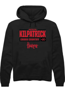 Katelyn Kilpatrick Rally Mens Black Nebraska Cornhuskers NIL Stacked Box Hooded Sweatshirt