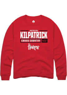 Katelyn Kilpatrick Rally Mens Red Nebraska Cornhuskers NIL Stacked Box Crew Sweatshirt