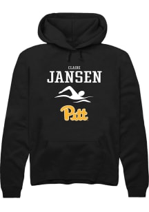 Claire Jansen Rally Mens Black Pitt Panthers NIL Sport Icon Hooded Sweatshirt