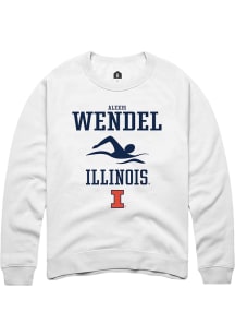 Alexis Wendel Rally Mens White Illinois Fighting Illini NIL Sport Icon Crew Sweatshirt