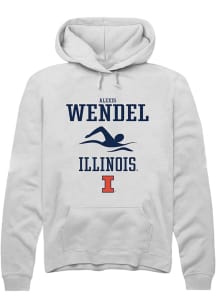 Alexis Wendel Rally Mens White Illinois Fighting Illini NIL Sport Icon Hooded Sweatshirt