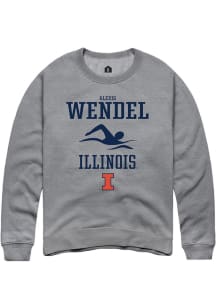 Alexis Wendel Rally Mens Graphite Illinois Fighting Illini NIL Sport Icon Crew Sweatshirt