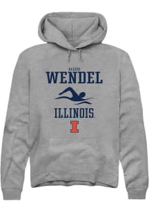 Alexis Wendel Rally Mens Graphite Illinois Fighting Illini NIL Sport Icon Hooded Sweatshirt