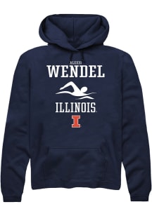 Alexis Wendel Rally Mens Navy Blue Illinois Fighting Illini NIL Sport Icon Hooded Sweatshirt