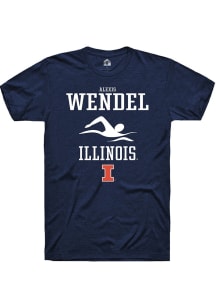 Alexis Wendel Navy Blue Illinois Fighting Illini NIL Sport Icon Short Sleeve T Shirt