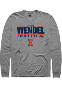 Alexis Wendel Rally Mens Graphite Illinois Fighting Illini NIL Stacked Box Tee