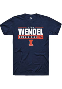 Alexis Wendel Navy Blue Illinois Fighting Illini NIL Stacked Box Short Sleeve T Shirt