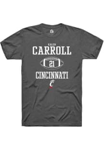 Kalen Carroll  Cincinnati Bearcats Dark Grey Rally NIL Sport Icon Short Sleeve T Shirt