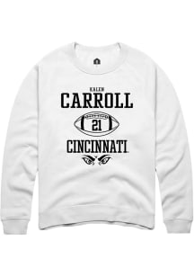 Kalen Carroll  Rally Cincinnati Bearcats Mens White NIL Sport Icon Long Sleeve Crew Sweatshirt