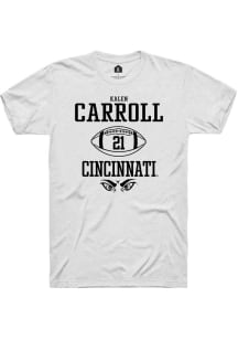 Kalen Carroll  Cincinnati Bearcats White Rally NIL Sport Icon Short Sleeve T Shirt