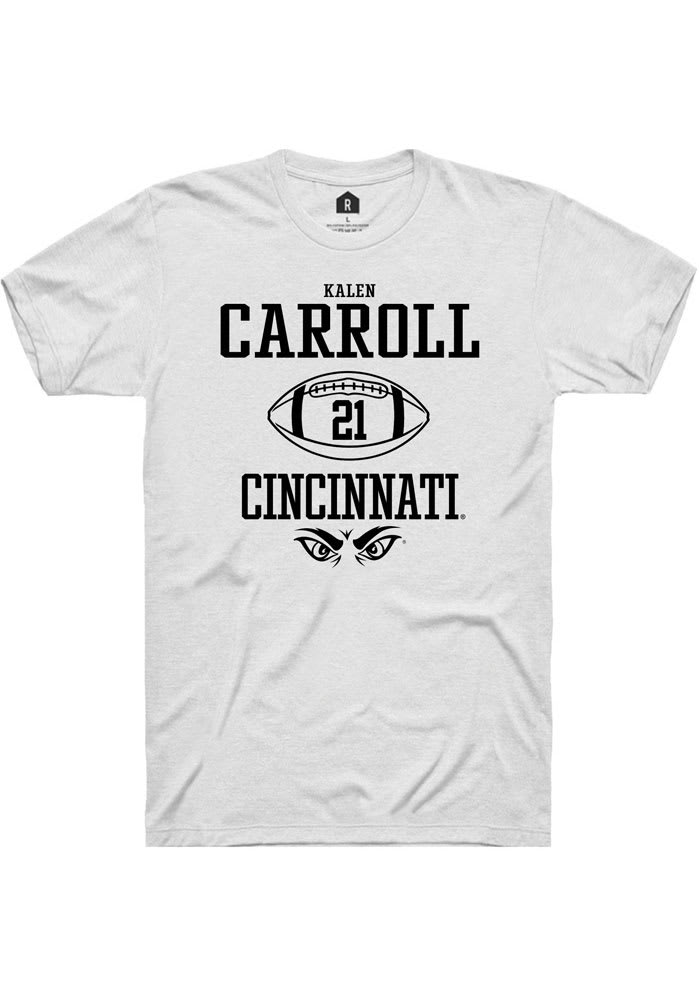 Kalen Carroll Cincinnati Bearcats White Rally NIL Sport Icon Short Sleeve T Shirt