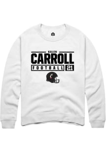 Kalen Carroll  Rally Cincinnati Bearcats Mens White NIL Stacked Box Long Sleeve Crew Sweatshirt