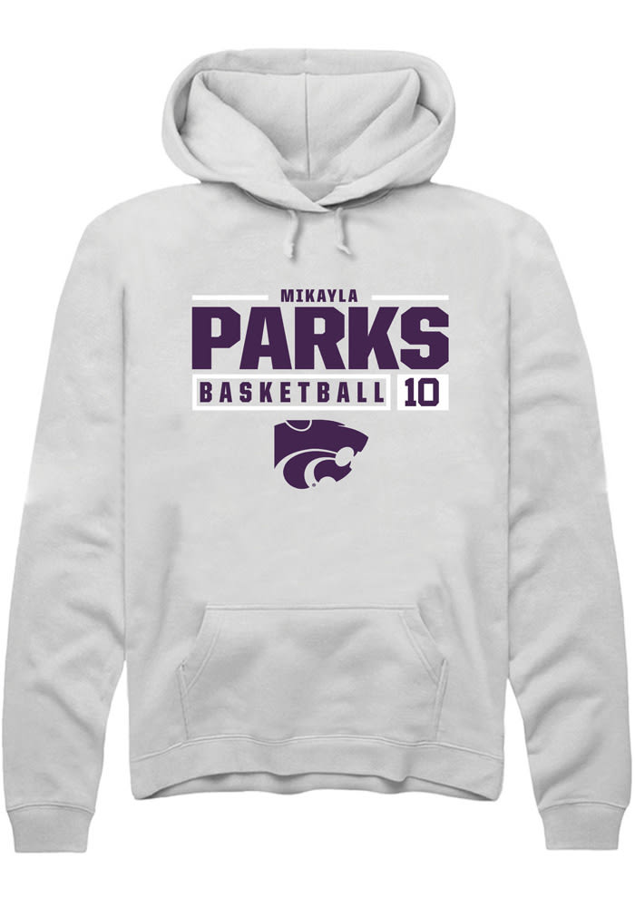 Mikayla Parks Rally K-State Wildcats Mens White NIL Stacked Box Long Sleeve Hoodie