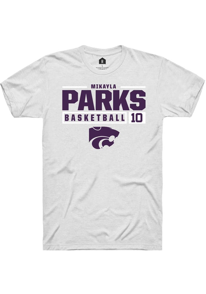 Mikayla Parks K-State Wildcats White Rally NIL Stacked Box Short Sleeve T Shirt