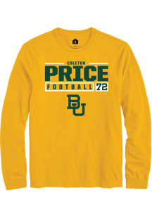 Coleton Price  Baylor Bears Gold Rally NIL Stacked Box Long Sleeve T Shirt
