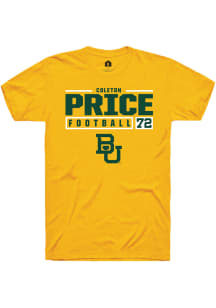 Coleton Price  Baylor Bears Gold Rally NIL Stacked Box Short Sleeve T Shirt