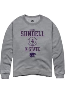 Serena Sundell Rally Mens Graphite K-State Wildcats NIL Sport Icon Crew Sweatshirt