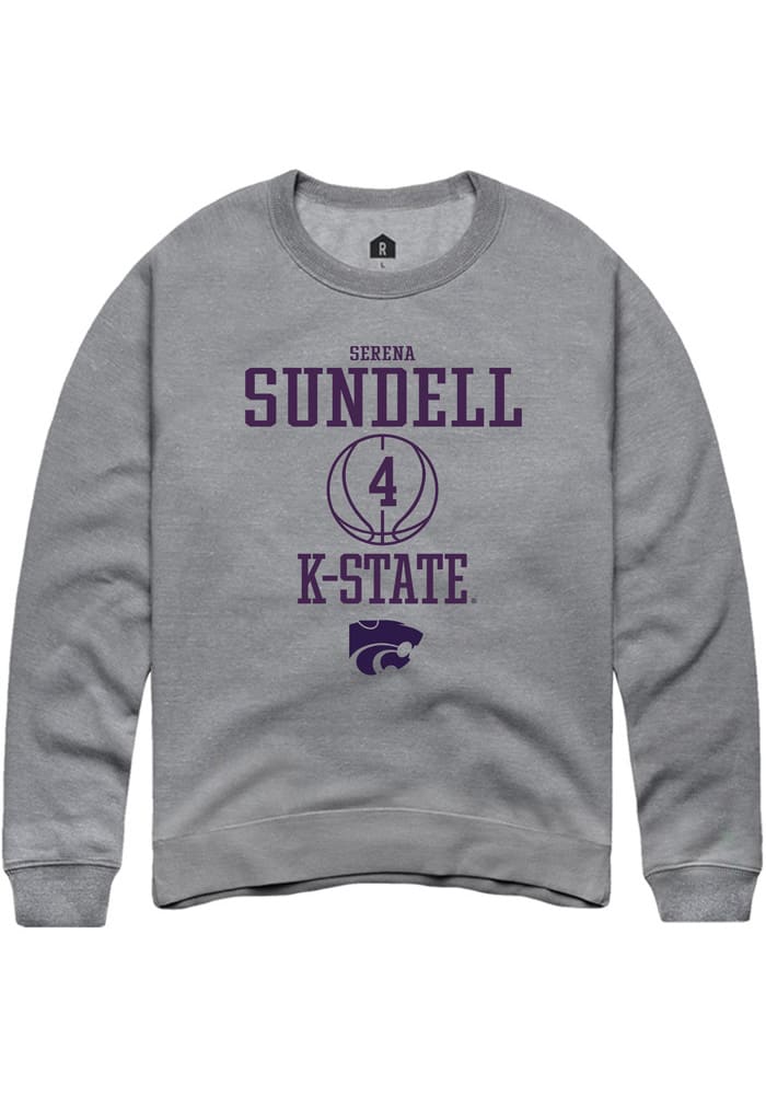 Serena Sundell Rally K-State Wildcats Mens Grey NIL Sport Icon Long Sleeve Crew Sweatshirt