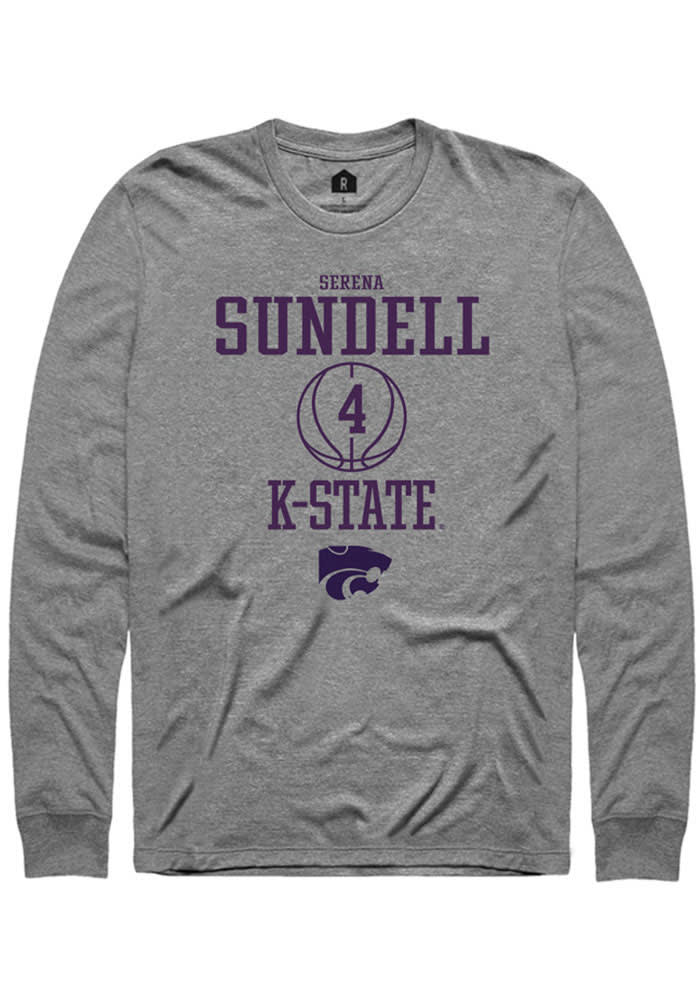 Serena Sundell K-State Wildcats Grey Rally NIL Sport Icon Long Sleeve T Shirt