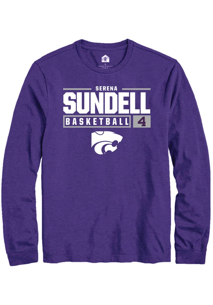 Serena Sundell K-State Wildcats Purple Rally NIL Stacked Box Long Sleeve T Shirt