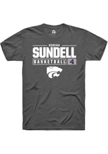 Serena Sundell Dark Grey K-State Wildcats NIL Stacked Box Short Sleeve T Shirt