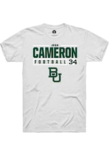 Josh Cameron  Baylor Bears White Rally NIL Stacked Box Short Sleeve T Shirt