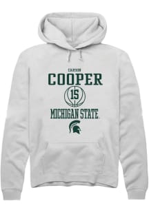 Carson Cooper  Rally Michigan State Spartans Mens White NIL Sport Icon Long Sleeve Hoodie