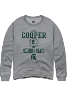 Carson Cooper  Rally Michigan State Spartans Mens Graphite NIL Sport Icon Long Sleeve Crew Sweatsh..