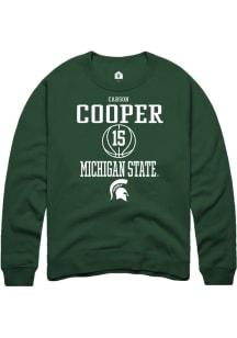 Carson Cooper  Rally Michigan State Spartans Mens Green NIL Sport Icon Long Sleeve Crew Sweatshirt