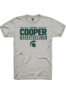 Carson Cooper Ash Michigan State Spartans NIL Stacked Box Short Sleeve T Shirt