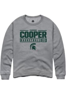 Carson Cooper  Rally Michigan State Spartans Mens Graphite NIL Stacked Box Long Sleeve Crew Sweats..