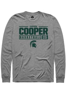 Carson Cooper Rally Mens Graphite Michigan State Spartans NIL Stacked Box Tee