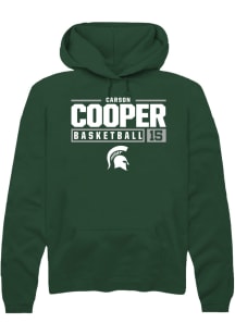 Carson Cooper  Rally Michigan State Spartans Mens Green NIL Stacked Box Long Sleeve Hoodie