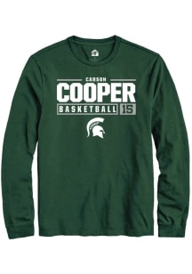 Carson Cooper Rally Mens Green Michigan State Spartans NIL Stacked Box Tee