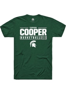 Carson Cooper Green Michigan State Spartans NIL Stacked Box Short Sleeve T Shirt