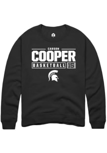 Carson Cooper Rally Mens Black Michigan State Spartans NIL Stacked Box Crew Sweatshirt