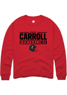 Kalen Carroll  Rally Cincinnati Bearcats Mens Red NIL Stacked Box Long Sleeve Crew Sweatshirt