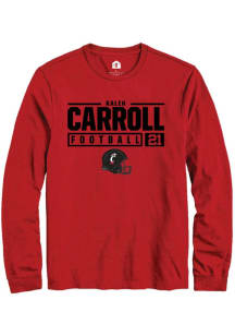 Kalen Carroll  Cincinnati Bearcats Red Rally NIL Stacked Box Long Sleeve T Shirt