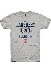 Aidan Laughery Ash Illinois Fighting Illini NIL Sport Icon Short Sleeve T Shirt