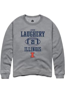 Aidan Laughery Rally Mens Graphite Illinois Fighting Illini NIL Sport Icon Crew Sweatshirt