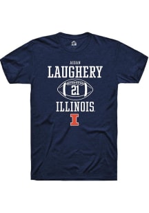 Aidan Laughery Navy Blue Illinois Fighting Illini NIL Sport Icon Short Sleeve T Shirt