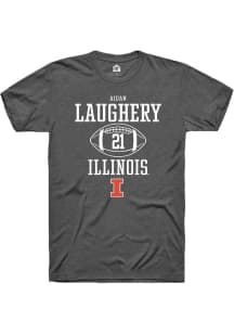 Aidan Laughery Dark Grey Illinois Fighting Illini NIL Sport Icon Short Sleeve T Shirt