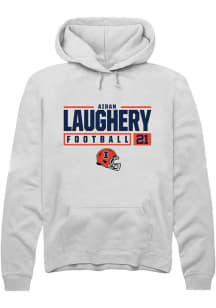 Aidan Laughery Rally Mens White Illinois Fighting Illini NIL Stacked Box Hooded Sweatshirt