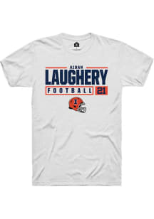 Aidan Laughery White Illinois Fighting Illini NIL Stacked Box Short Sleeve T Shirt