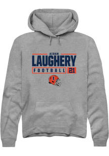 Aidan Laughery Rally Mens Graphite Illinois Fighting Illini NIL Stacked Box Hooded Sweatshirt