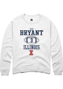 Alec Bryant Rally Mens White Illinois Fighting Illini NIL Sport Icon Crew Sweatshirt