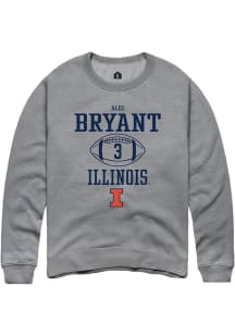 Alec Bryant Rally Mens Graphite Illinois Fighting Illini NIL Sport Icon Crew Sweatshirt